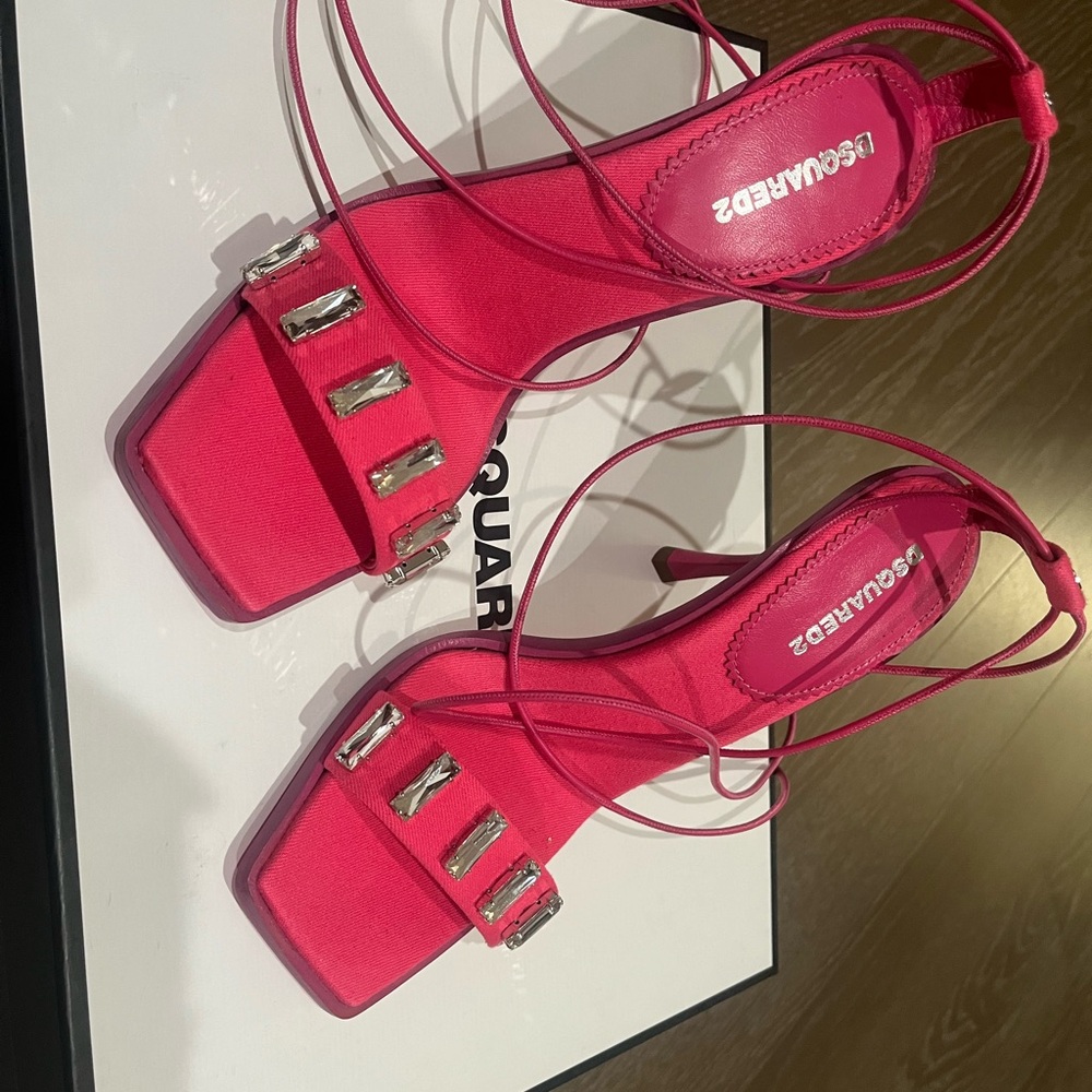 DSQUARED2 Vibrant Pink Strappy Heels
